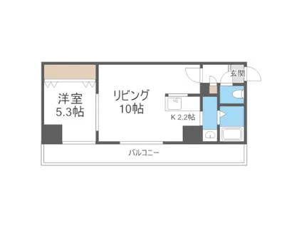 TAKKEN B・D(1LDK/3階)の間取り写真