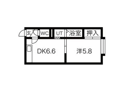 メルヴェーユN24(1DK/3階)の間取り写真