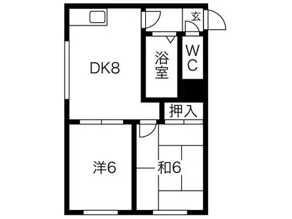 ラフォーレ17(2LDK/4階)の間取り写真