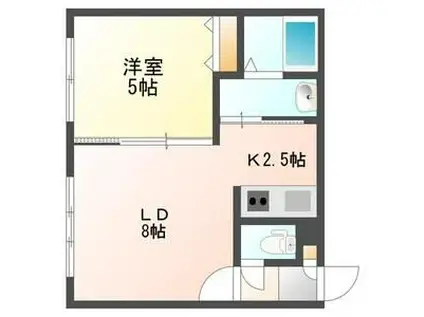 エターナル一番館(1LDK/3階)の間取り写真