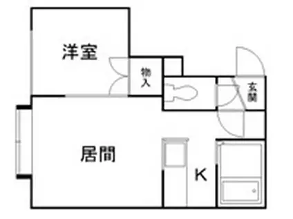 ビューエル513バードランド(1LDK/2階)の間取り写真