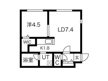 LA MERIDIAN(1LDK/1階)の間取り写真