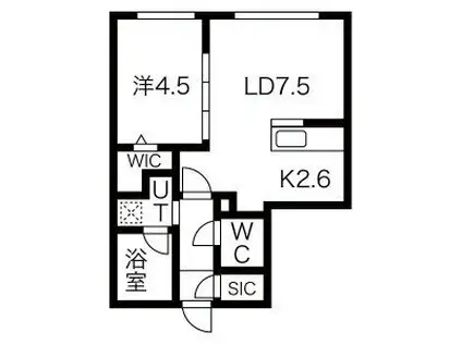 MONOZ(1LDK/4階)の間取り写真