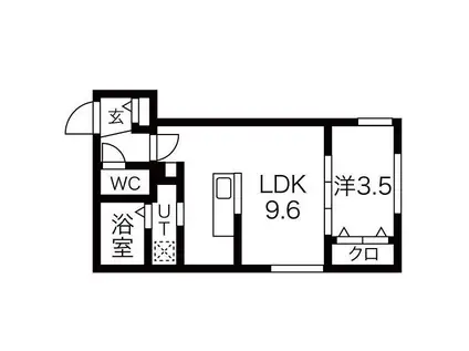 アンティーク(1LDK/3階)の間取り写真