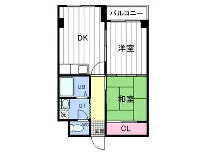 ソシアルコート菊水(2DK/1階)の間取り写真