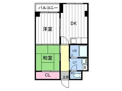 ソシアルコート菊水(2DK/1階)の間取り写真