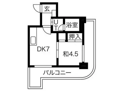 アルファスクエア麻生(1DK/5階)の間取り写真