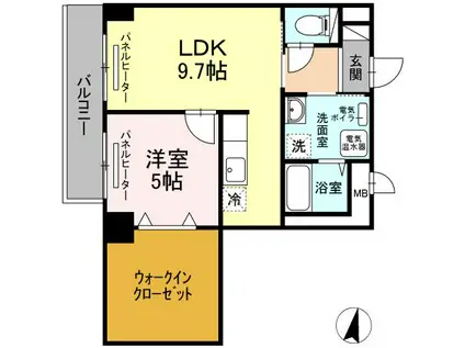エアリー元町(1LDK/3階)の間取り写真