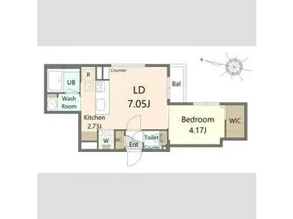 ALIVIS北23条(1LDK/3階)の間取り写真