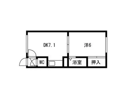 パレスエスカール(1DK/4階)の間取り写真