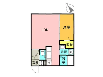 VICTOIRE麻生(1LDK/1階)の間取り写真