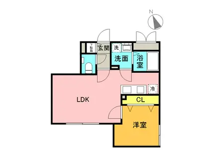 VICTOIRE麻生(1LDK/2階)の間取り写真