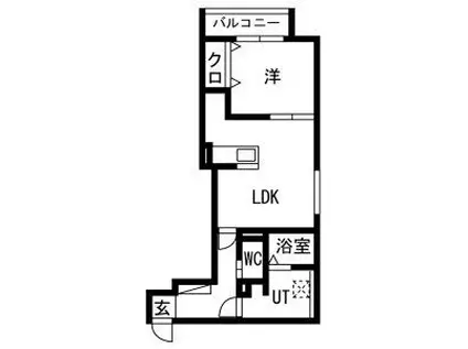 LA VITA COMODO SAPPORO ラ ヴィータ コ(1LDK/3階)の間取り写真