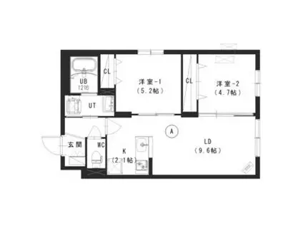 ルチアーノN35(2LDK/3階)の間取り写真