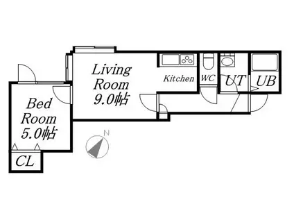 グラウディレビジョンⅡ(1LDK/1階)の間取り写真
