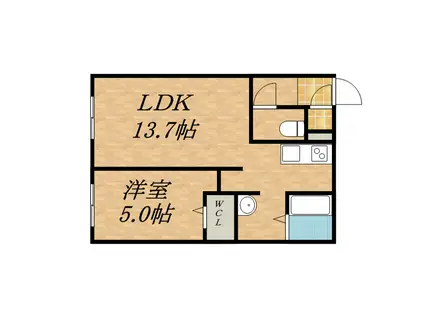 グランメール 新道東駅Ⅱ(1LDK/4階)の間取り写真