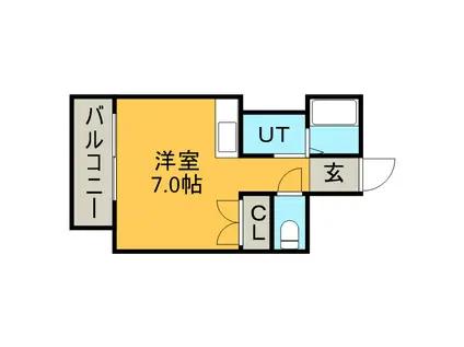 ドエル札幌北11条(ワンルーム/2階)の間取り写真