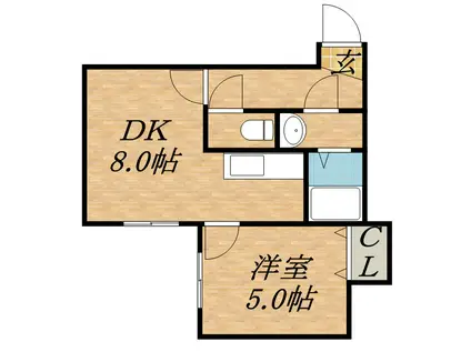 ハイム東環駅(1DK/2階)の間取り写真