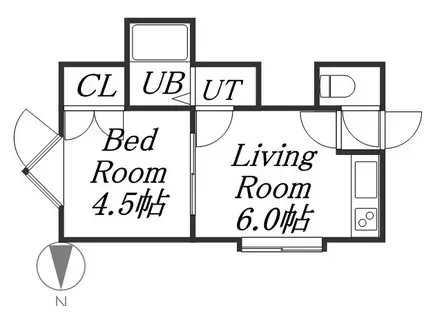 LUNA環状東(1DK/3階)の間取り写真