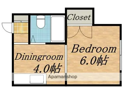 ニューライフ平岸(1DK/1階)の間取り写真