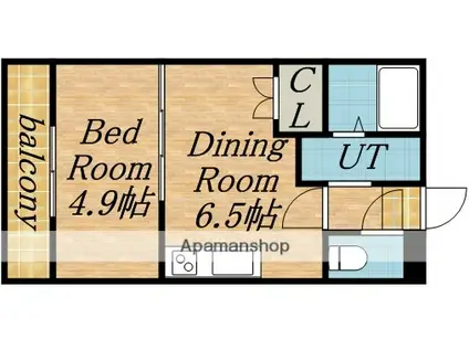 シティアドレ水車町(1DK/4階)の間取り写真