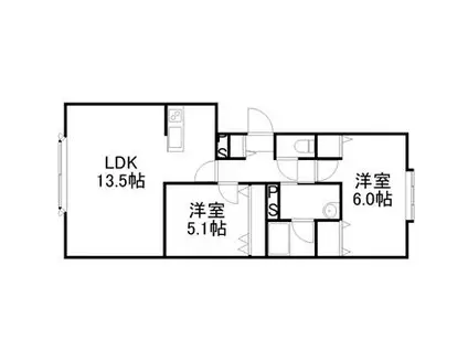 パークプラザMⅡ(2LDK/1階)の間取り写真