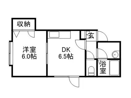 サウス SHORE(1DK/2階)の間取り写真
