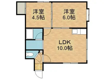 グランドパレス里塚(2LDK/2階)の間取り写真