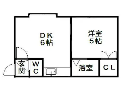 ホワイトコート7(1DK/1階)の間取り写真