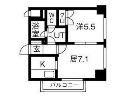WELLSIDE T 451(1DK/8階)の間取り写真