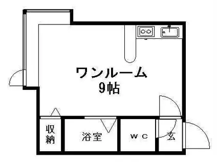 AMS奥村(ワンルーム/3階)の間取り写真