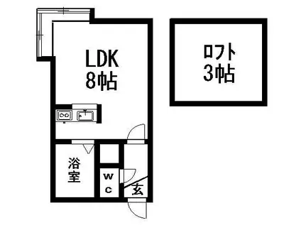 エスポアール清田(ワンルーム/2階)の間取り写真
