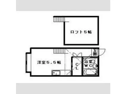 ペパーミントハウス(ワンルーム/2階)の間取り写真