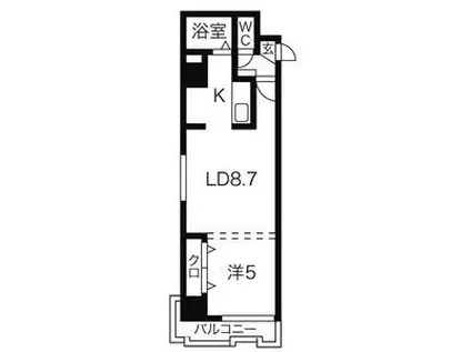 パークヒルズ平岸310(1LDK/9階)の間取り写真