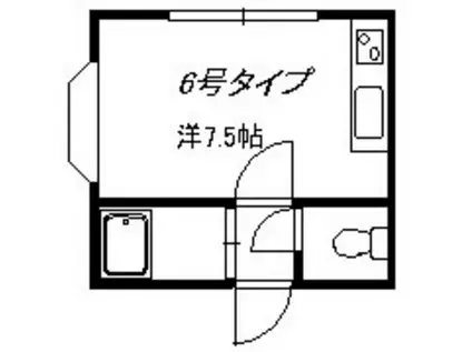 ロックロード34(ワンルーム/3階)の間取り写真