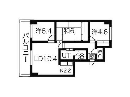 サントアリオデ大谷地(3LDK/2階)の間取り写真