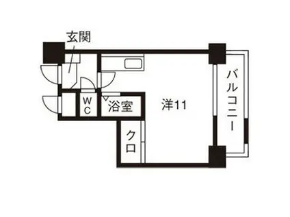 日興パレス東札幌(ワンルーム/9階)の間取り写真
