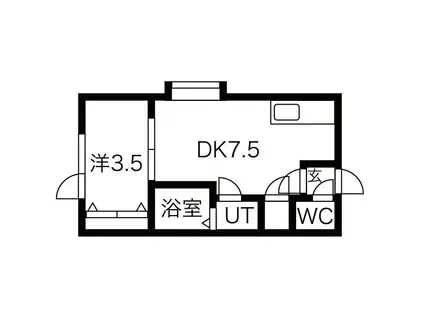 アストール1(1DK/2階)の間取り写真