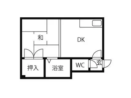 わかくさハイツ(ワンルーム/1階)の間取り写真