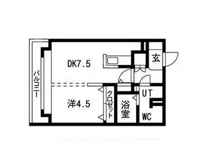 アルファコート平岸2条マンション(1DK/3階)の間取り写真