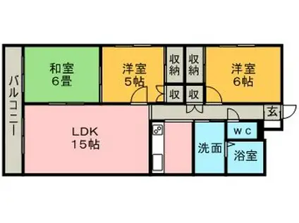 プリムラKⅢ(3LDK/2階)の間取り写真