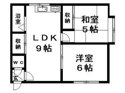 レジデンス平岡(2LDK/2階)の間取り写真