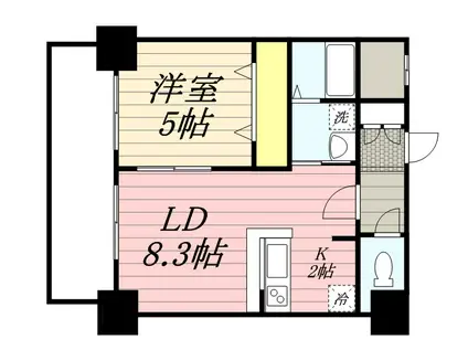 サンコート本通 ガーデンヒルズ(1LDK/11階)の間取り写真