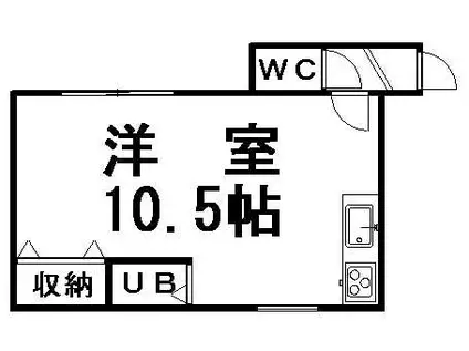 紗羅ハイツⅡ(1DK/2階)の間取り写真