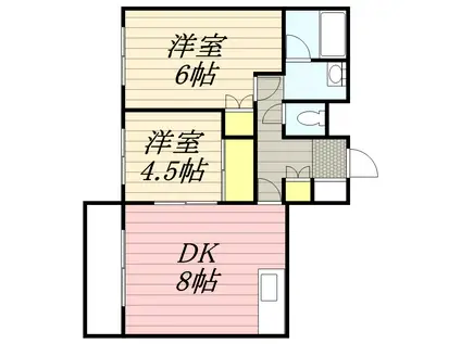 メゾンドボワール南郷(2DK/1階)の間取り写真