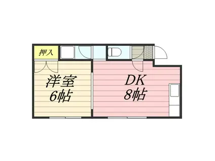 フィフティーン平和通(1LDK/3階)の間取り写真