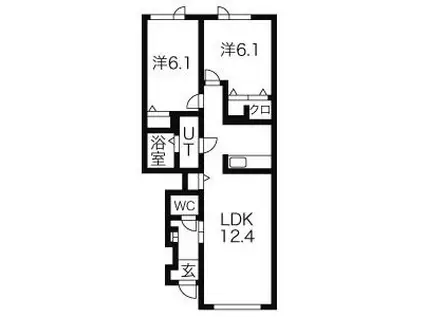 ディアスNS(2LDK/1階)の間取り写真