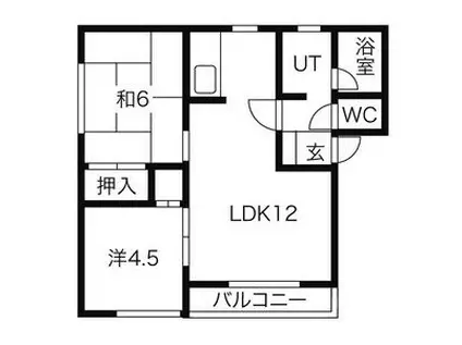 エイトハイツ(2LDK/2階)の間取り写真