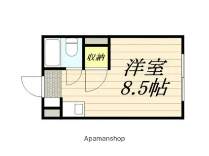 ベル豊平(1K/2階)の間取り写真