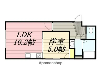 プルミエール・ミウ・ヴィ(1LDK/1階)の間取り写真